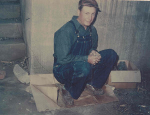 Dan Mundy in Washhouse Cellar where family his during May 1 1948 tornado